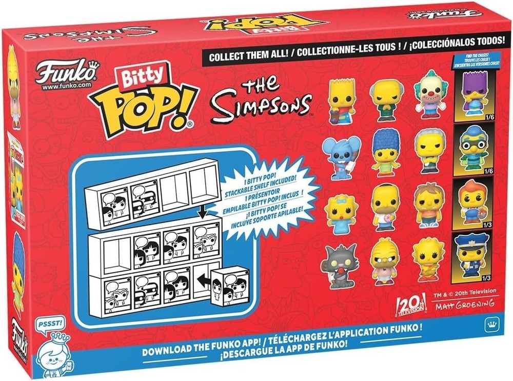 Funko Pop! Bitty: The Simpsons Mini Figures 4-Pack – Choose Characters – Mystery