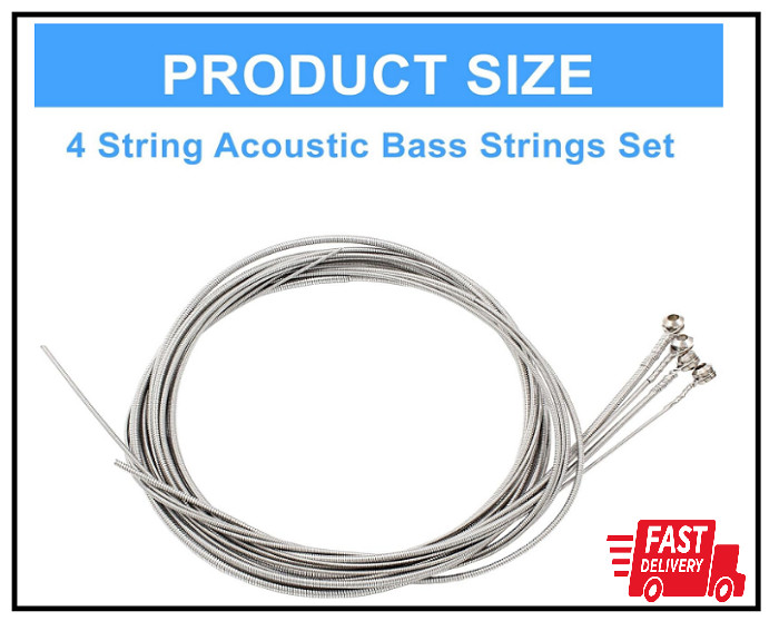 4 String Bass Guitar Strings Set, Stainless Steel 4 String, Silver