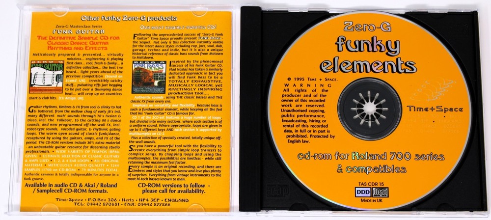 Zero-G Funky Elements Roland Format Sample/Sound Library/Sampling CD 1990s