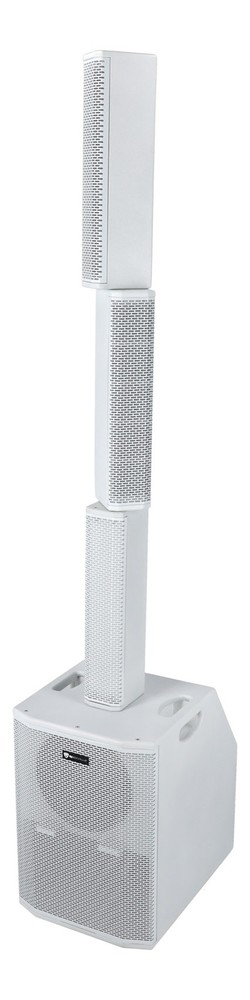 Rockville TITAN ARRAY SYSTEM WHITE Pro Powered Column Array Speaker Dual 10" Sub