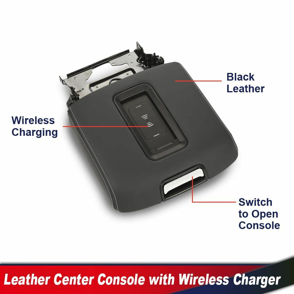 Center Console Armrest Lid W/wireless Charger Fit For 15-20 Tahoe Yukon Suburban
