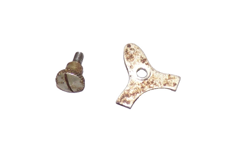 VICTOR DISC PHONOGRAPH BACK BRACKET CLIP AND SCREW