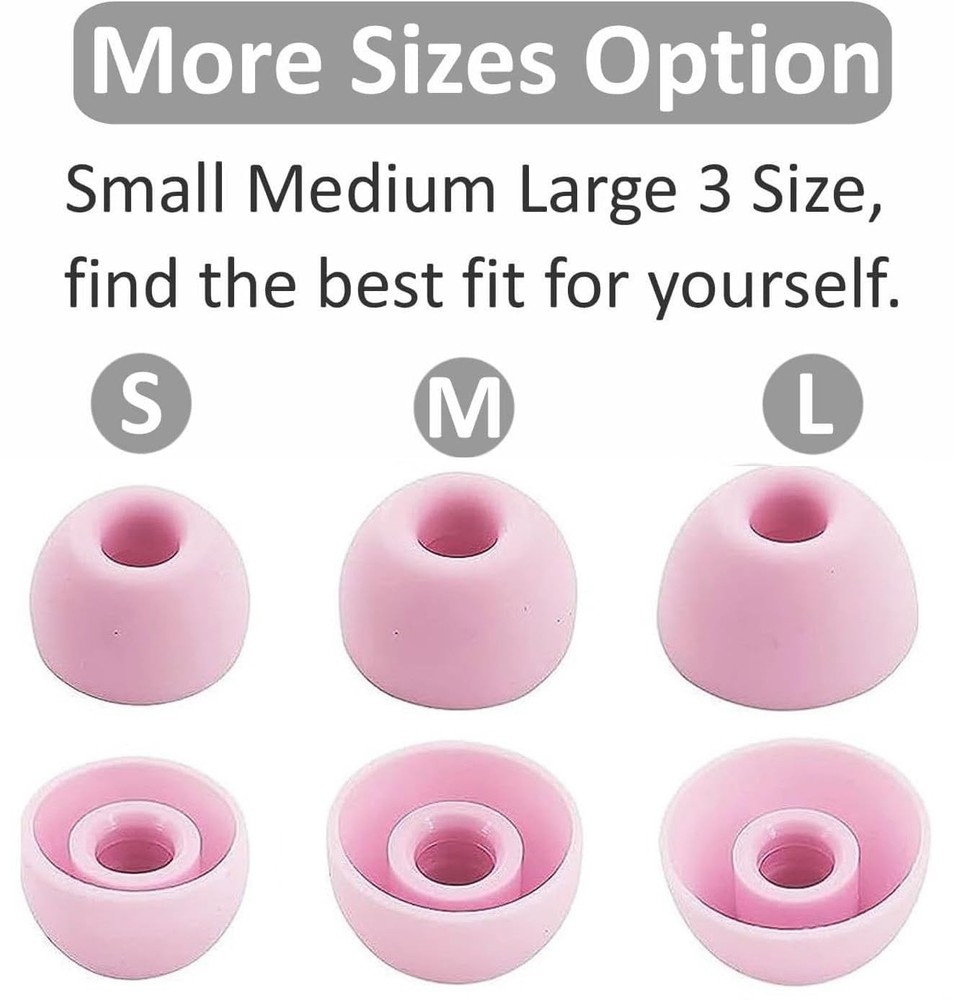 Replacement Ear Tips Compatible with Beats Studio Buds Earbuds, S/M/L, Pink