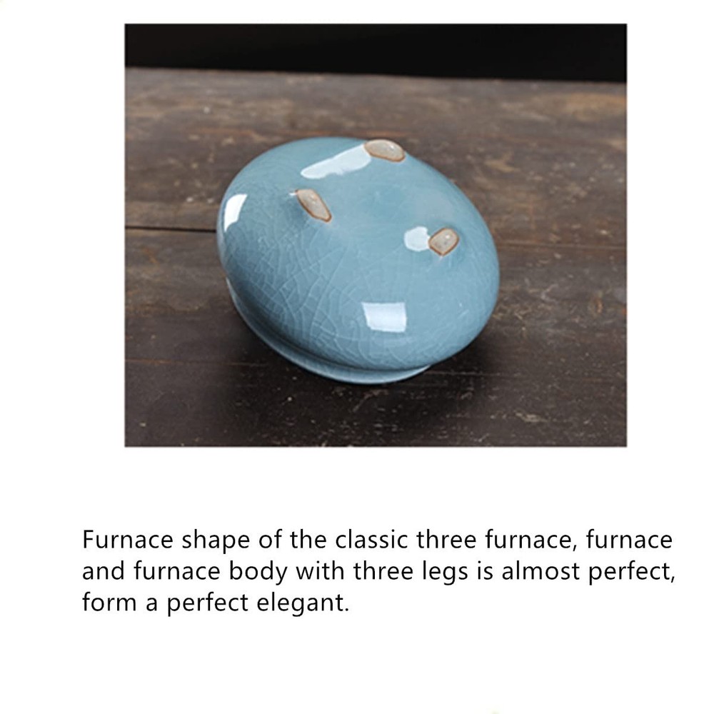 Ceramic Incense Burner, Burner with Lid, Cone Medium, Blue
