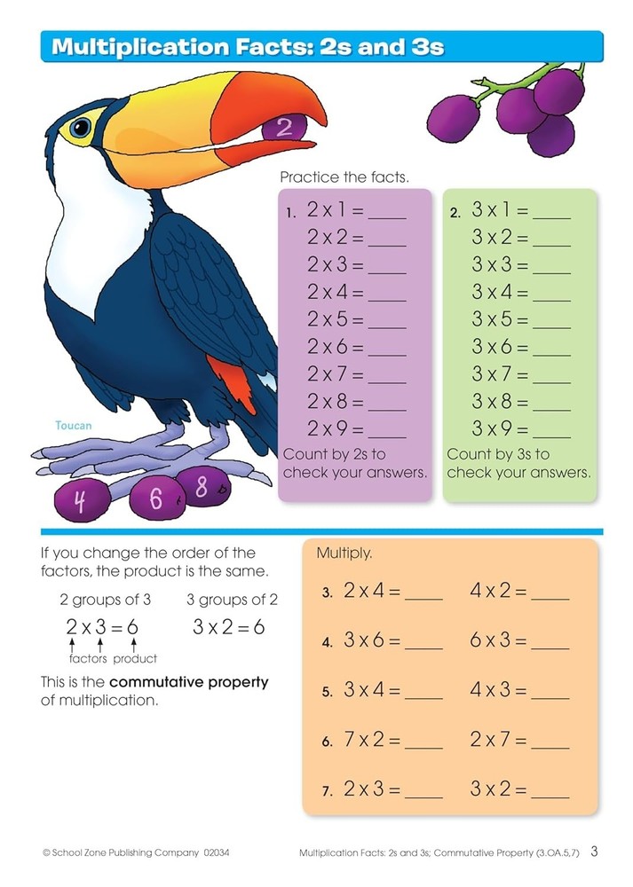 School Zone Multiplication & Division Workbook: 32 Pages, 3rd Grade, 4th Grade