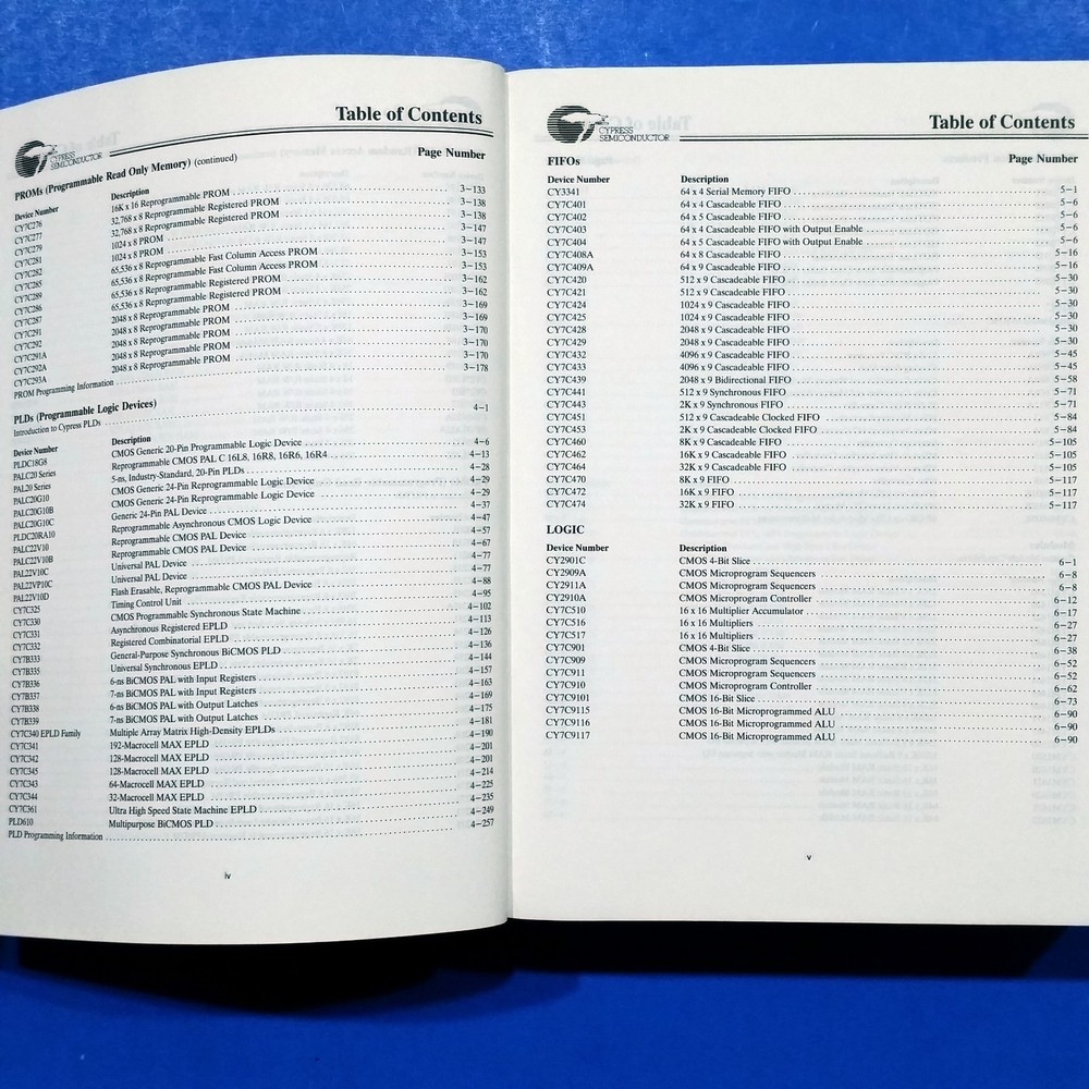 1992 Cypress Semiconductor Data Book CMOS BiCMOS Logic TTL ECL PLD FIFO Databook