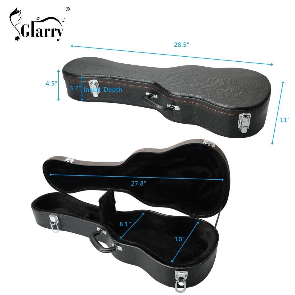 26" Black Tenor Python Pattern Hardshell Wood Case for Tenor Ukulele Case