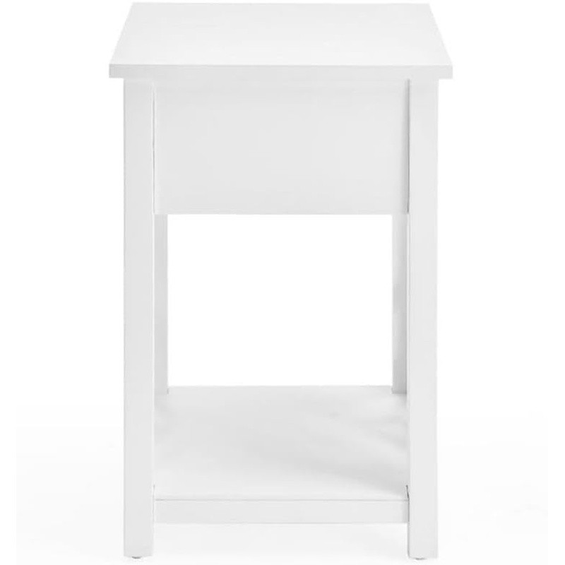 Coventry Wood End Table W/ Drawer & Shelf Modern Versatile Storage Solution New