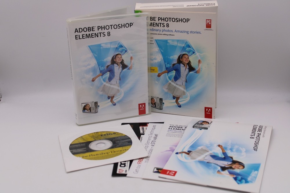 Adobe Photoshop Elements 8 Software Disc wSerial Number Install Key