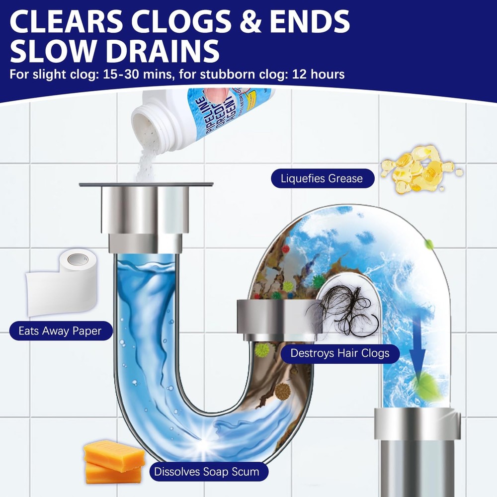 Powerful Pipe Dredging Agent,Pipeline Agent,Powerful Quick 2Pcs