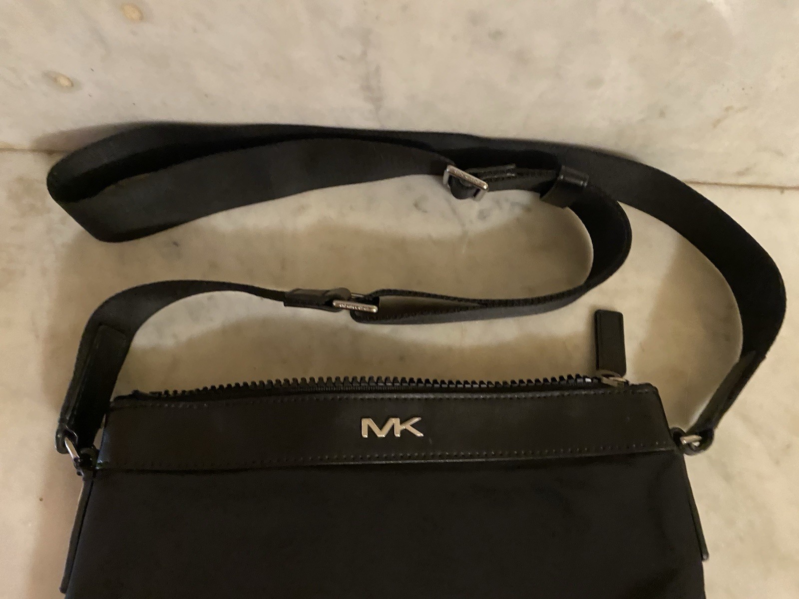 Michael Kors Black Nylon Jet Set Travel Crossbody Bag Silver Hardware