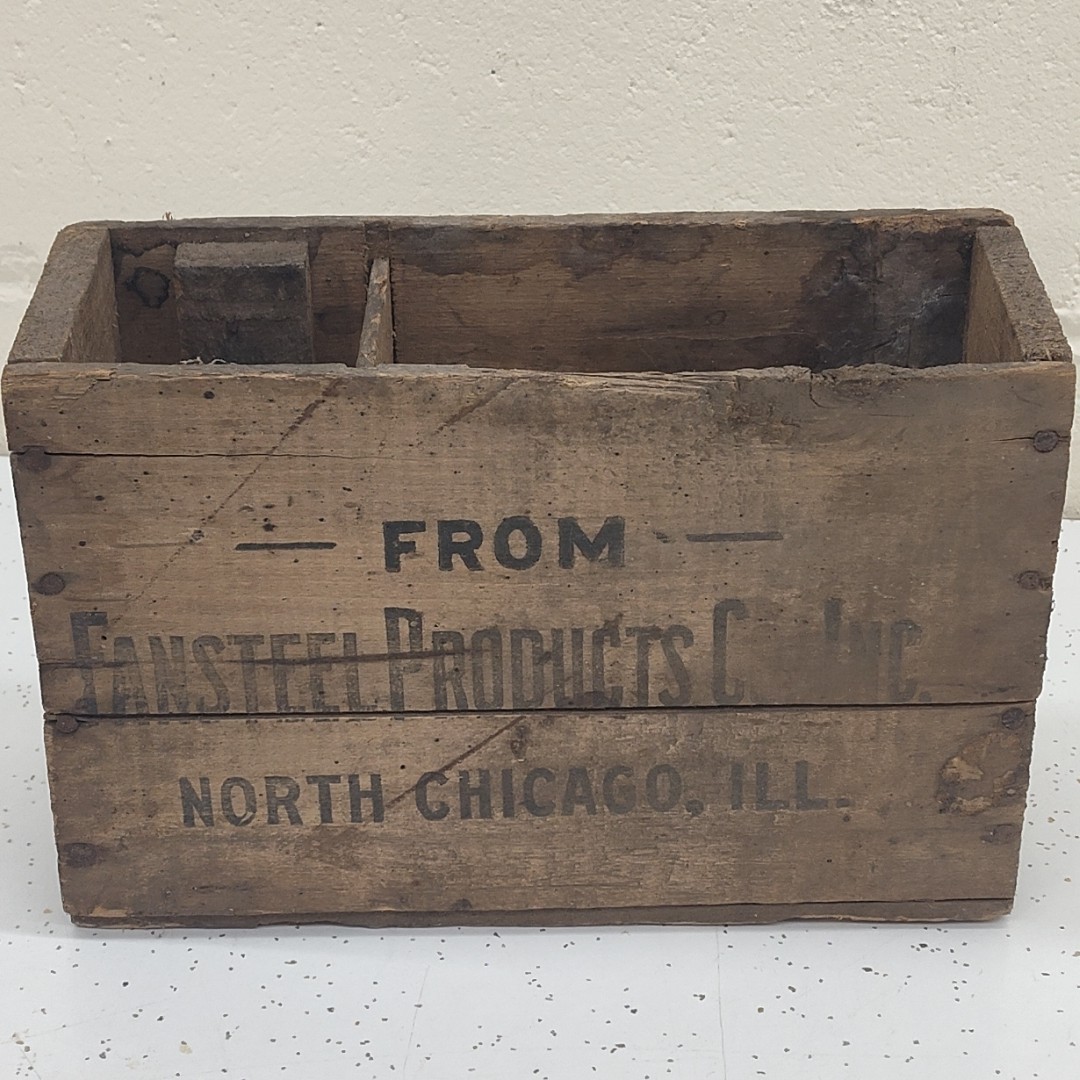 Balkite Trickle Charger Wood Box/Crate - Fansteel Products Chicago Automobilia