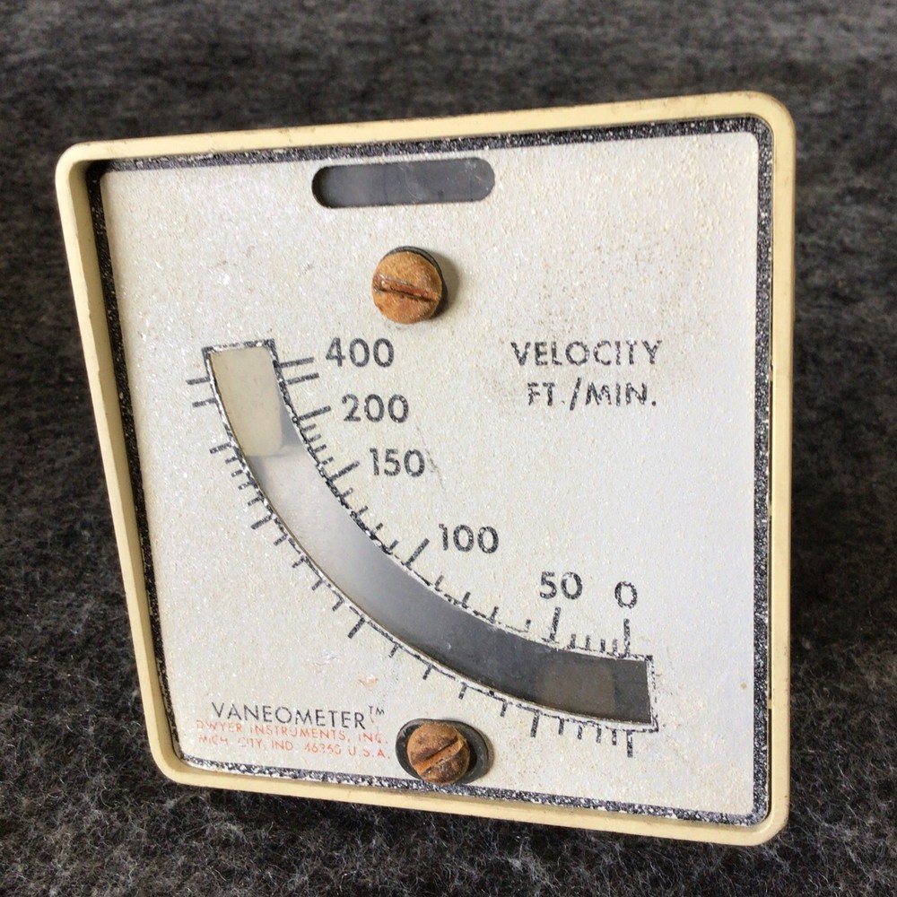 Dwyer Instruments 480 Vaneometer Swing Vane Anemometer Used