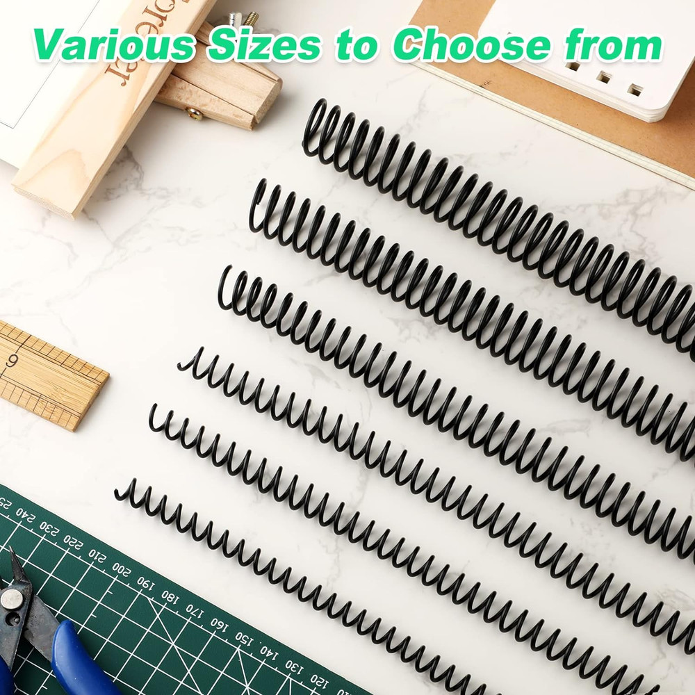 120 Pack Plastic Spiral Binding Coils Kit Spirals Multi Size Coils for Binding B