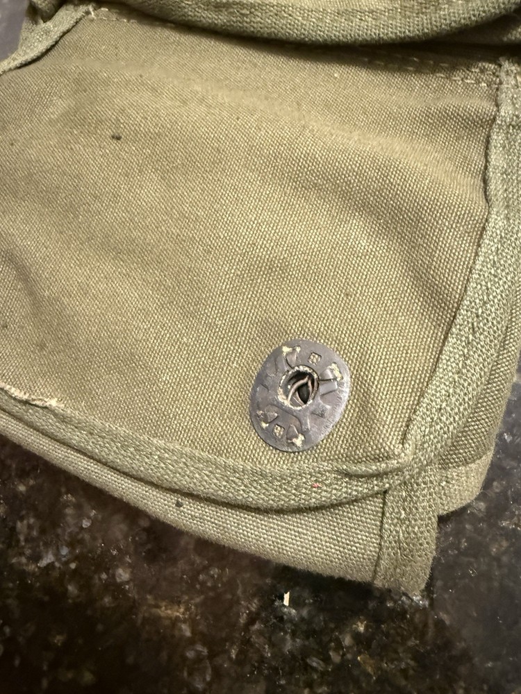 ORIGINAL WWII US ARMY M1942 3 CELL GRENADE CARRY POUCH-CANVAS