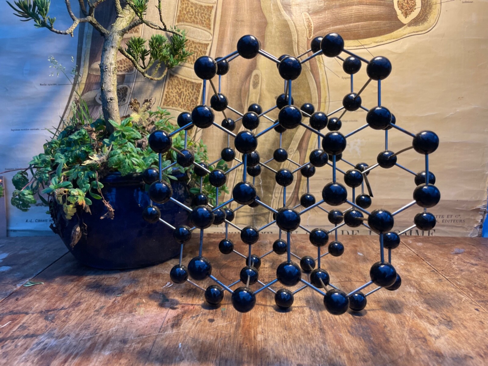 Vintage GRAPHITE educational atomic molecular model chemistry crystal structure