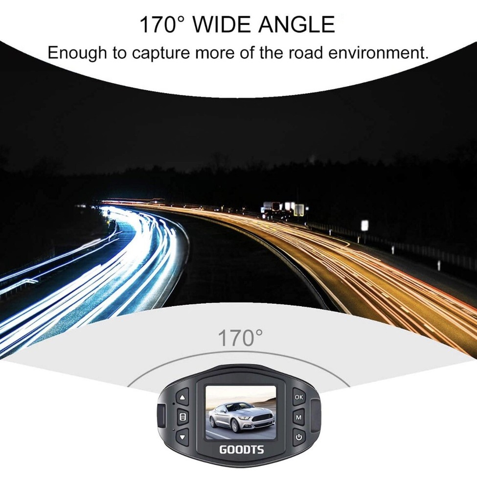 DASH CAM Car Dashboard Camera Recorder Full HD Loop Recording G-Sensor GOODTS