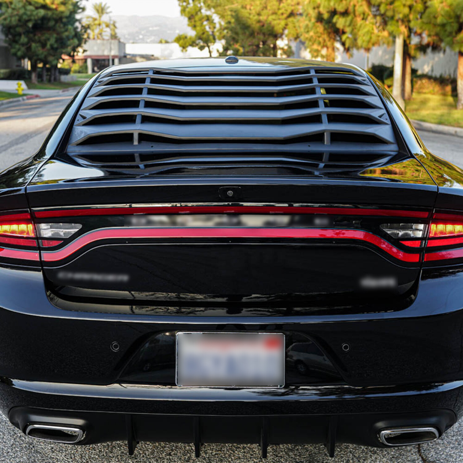 HECASA Rear Window Windshield Louver Cover Sunshade Vent For 11-23 Dodge Charger