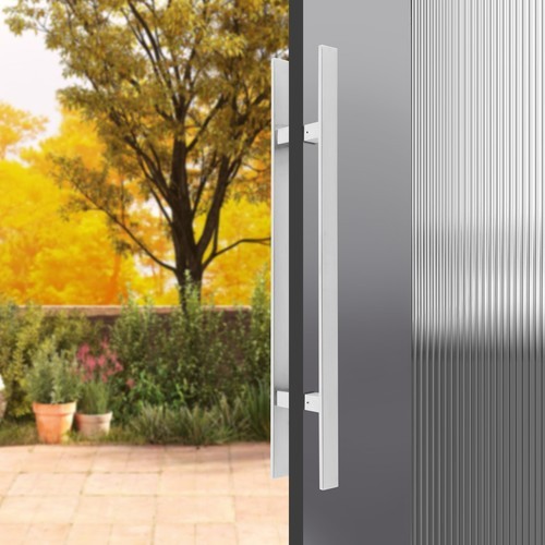 NEWStainless Steel Double Sided Push Pull Door Handle, H-shaped Door Pull Handle