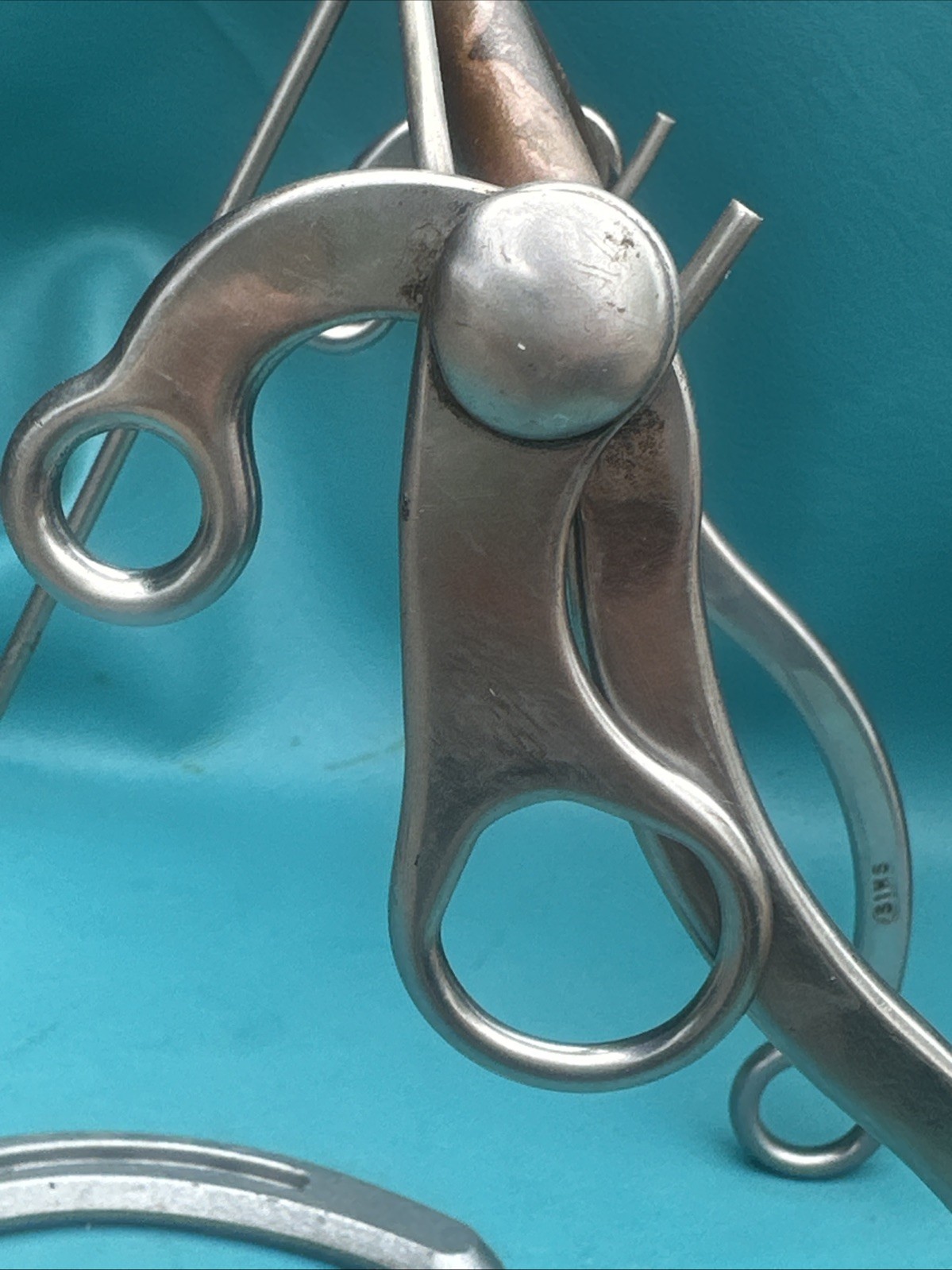 ED SIMS Maker Mark 5” Copper Mouth- Swinging Curb Bit SS Shanks Rare!