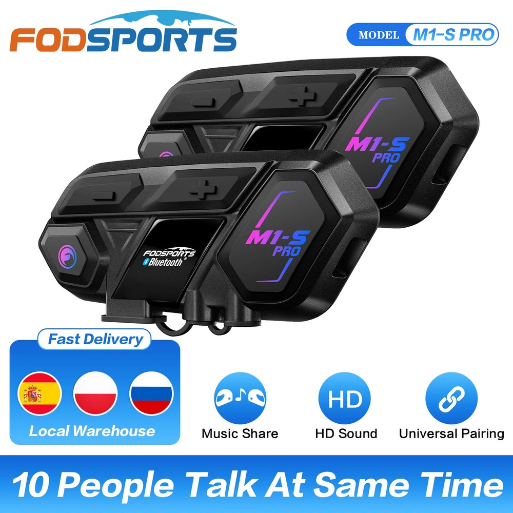 2pcs Motorcycle Helmet Intercom Wireless Bluetooth Headset Moto Interphone