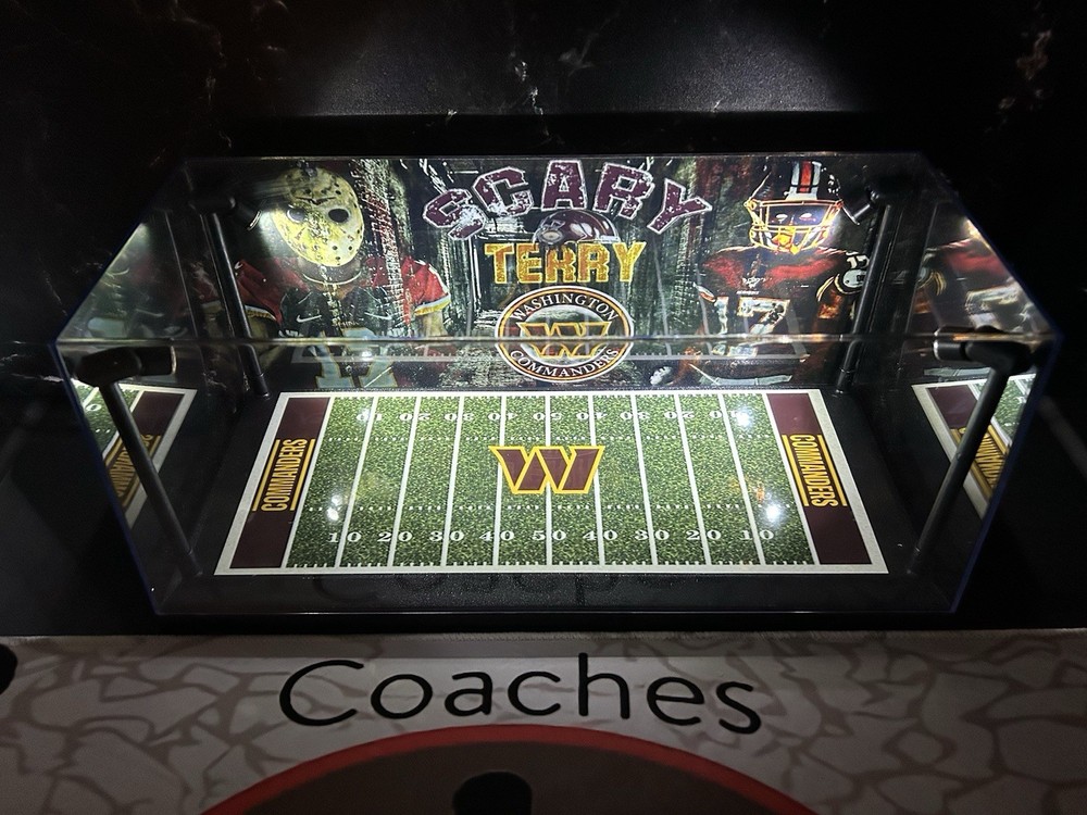 Terry McLaurin Custom 2 Mini Helmet display case with LED lights - Commanders