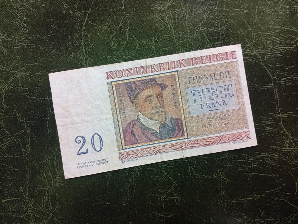 BELGIUM Banknotes, 20 Francs 1956