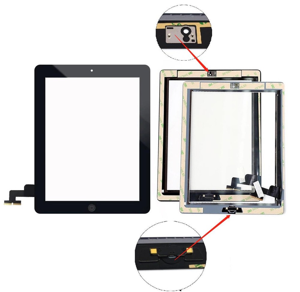 Black Screen Glass Digitizer replacement for iPad 2 A1395 A1397 A1396 + Tools