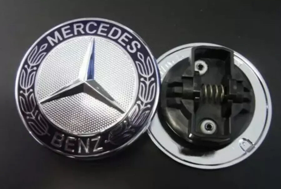 2010-2016 MERCEDES W212 ORIGINAL BONET HOOD EMBLEMS & HOLDER E550 E350 E63 E300