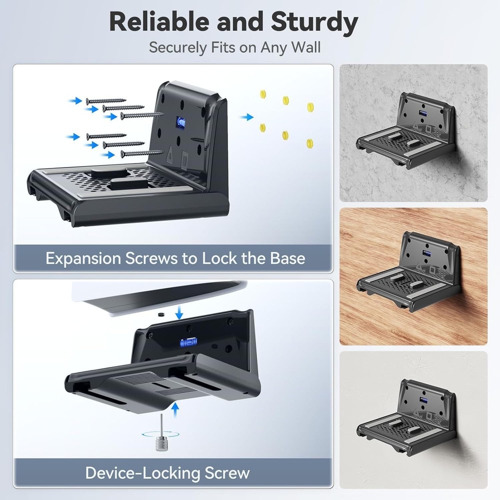 P5 Wall Mount Kit with Controller Holder Compatible with P5/Slim/Pro Disc & D...