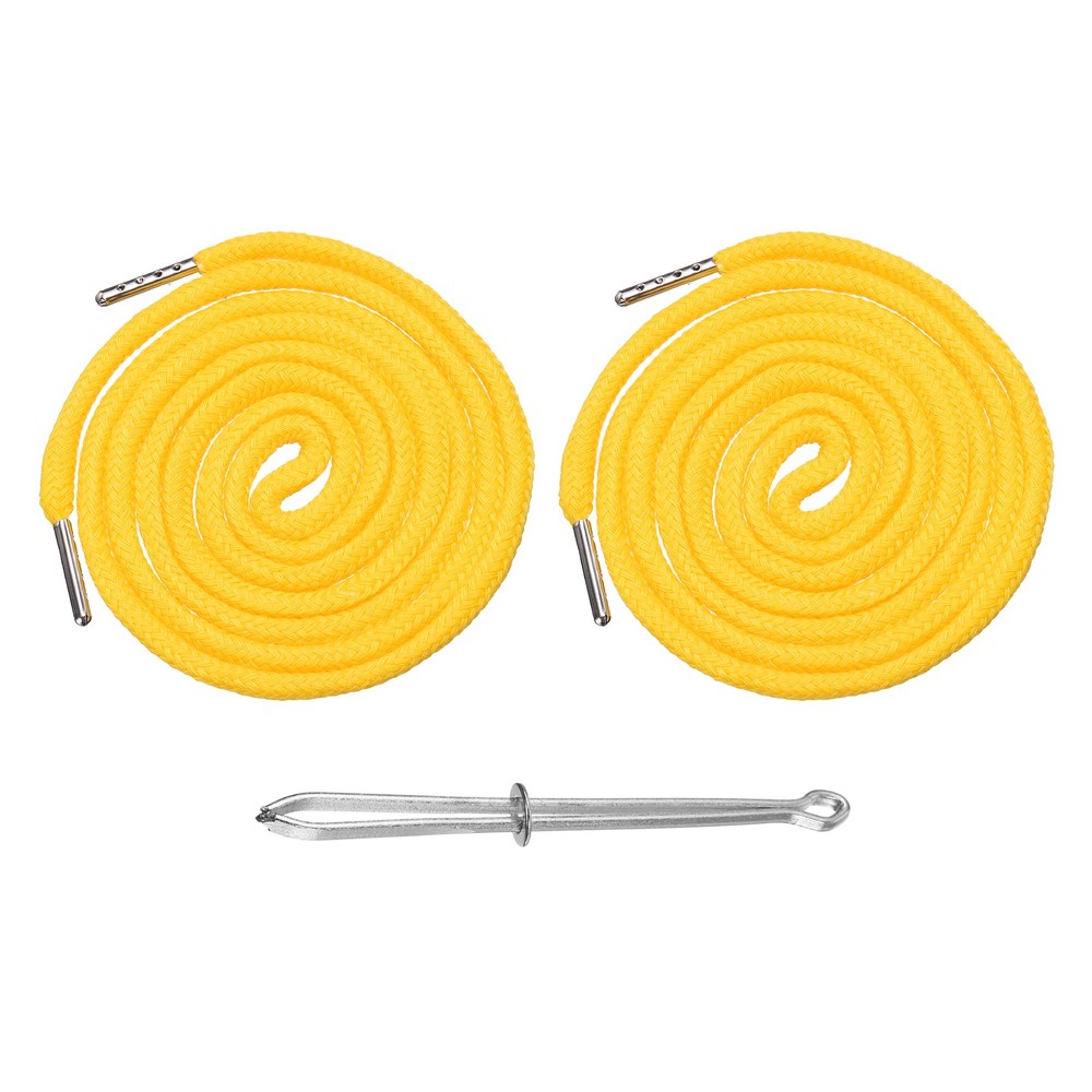 2 Pcs Hoodie Strings Drawstring Cords with Easy Threader (Light Yellow)