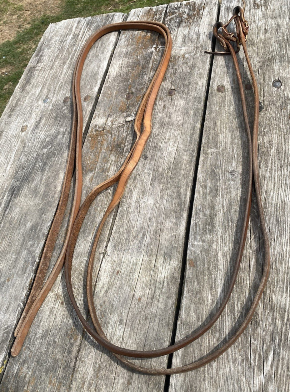 Used Amish made 5/8" X 8 1/2 ft harness  leather Western split reins