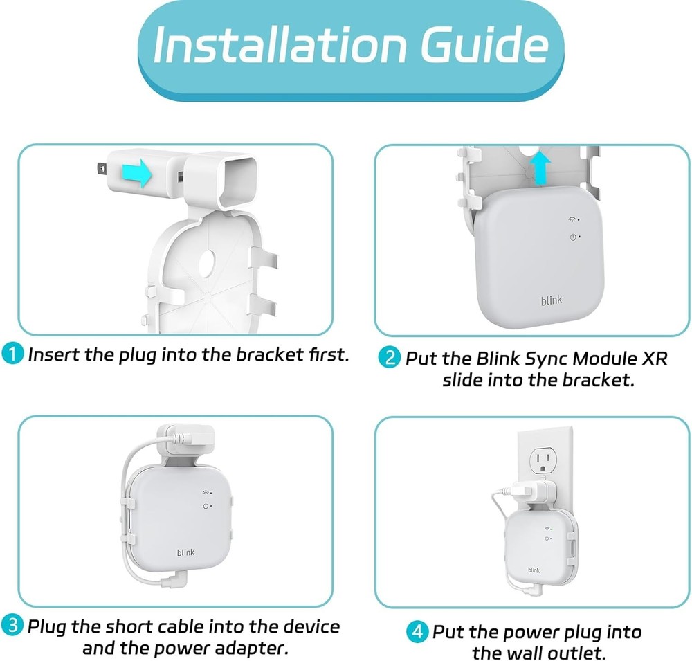 Durable Wall Bracket for Blink Sync Module XR - Screwless & Portable Solution