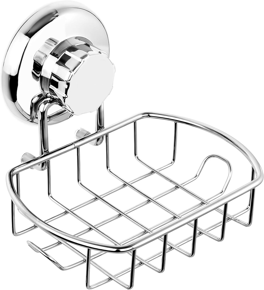 Suction Soap Dish with Hooks | Powerful Vacuum Suction Cup Soap Holder | Soap Ba