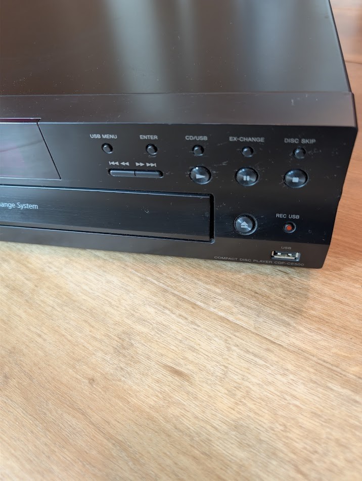 Sony CDP-CE500 5-Disc CD Changer Player USB - No Remote - Tested