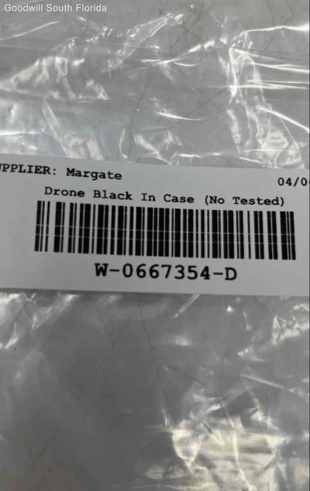 Black Remote Controller Drone With Accessories In Carrying Case No Tested