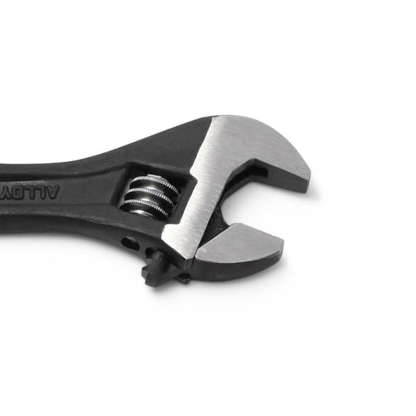4 in. Adjustable Wrench Black Oxide Finish Small Hand Tool Compact Grip