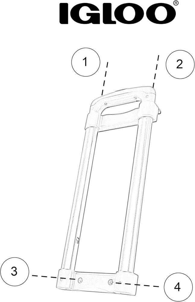 Igloo Replacement Telescoping Handle for Ice Cube and Latitude 60 Qt Black