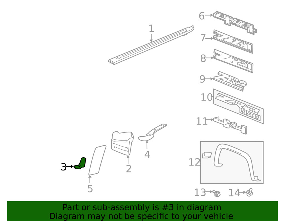 Genuine GM Driver Side Pickup Box Paint Protector 23420153
