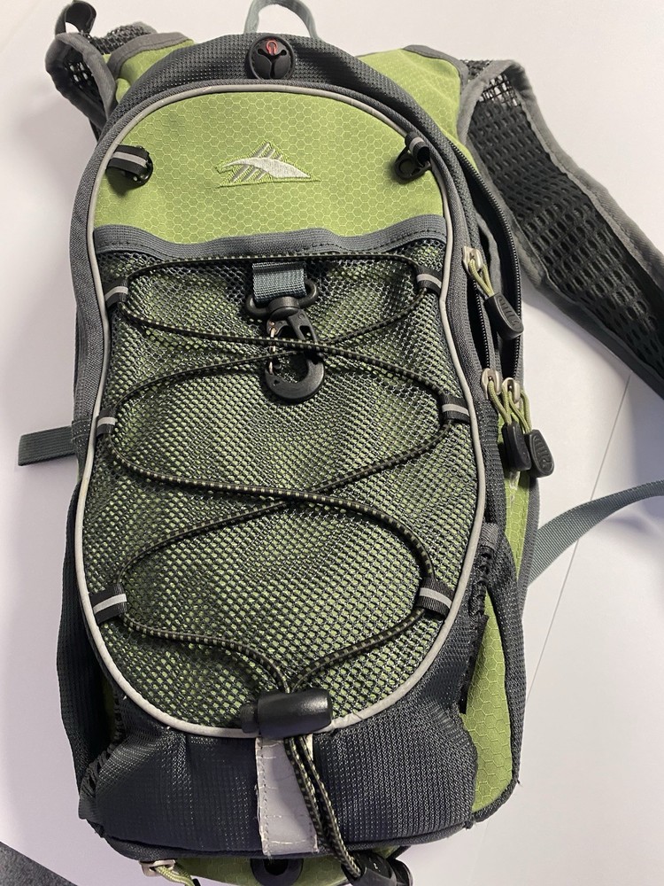 High Sierra Hydration Backpack Green Mesh Back