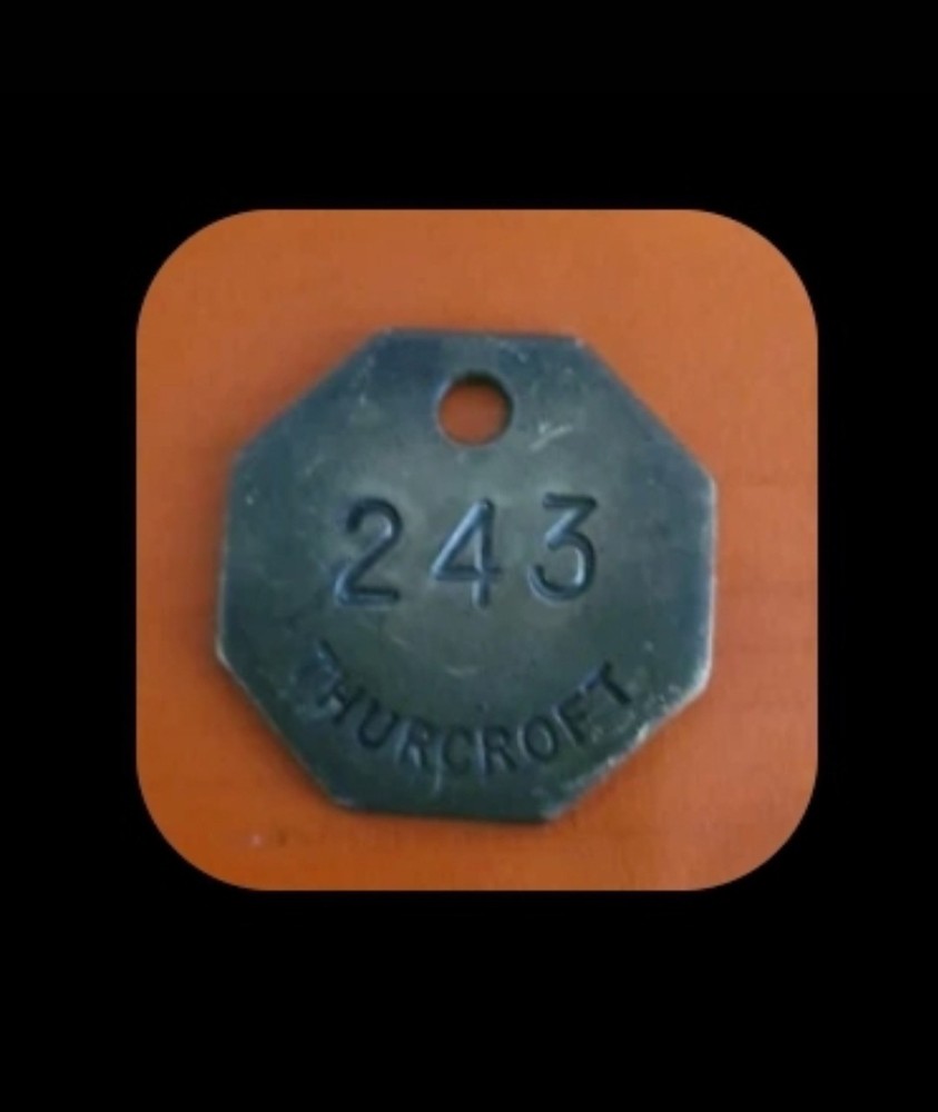 THURCROFT   COLLIERY BRASS  PIT CHECK  MINING MEMROBILLIA