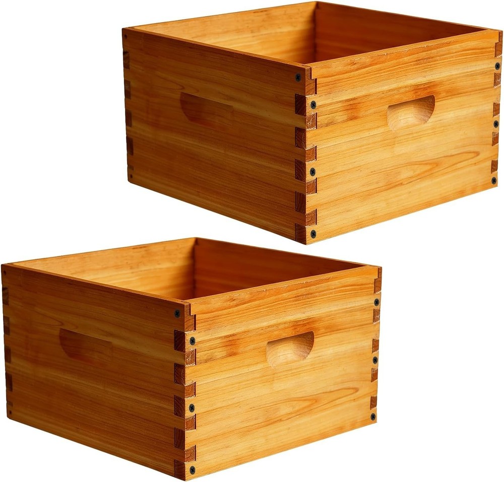 2 Pack 10 Frame Langstroth Deep Brood Beehive Box Beekeeping Supplies