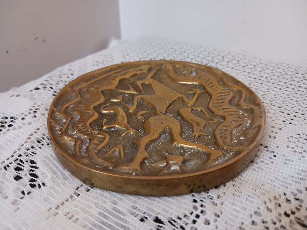 Antique Rare 15 oz. Solid Brass Middle Eastern Paperweight