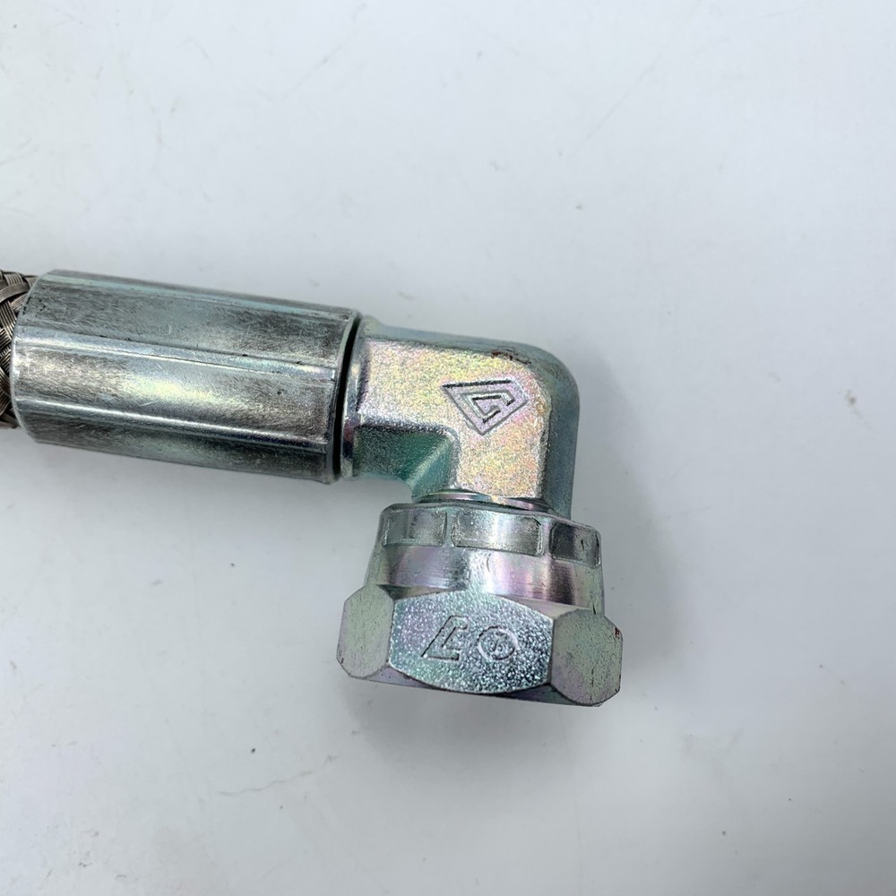 14" Braided Hose 1/2" Threaded Connections 90 Degree Angle