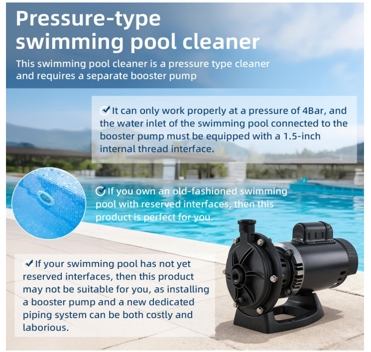 MAKHOON Upgraded Pool Pressure Side Sweeper Professional Pool Cleaning