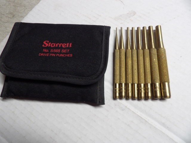 Starrett #565 Brass Drive Pin Punch Set 4-Inch with Pouch Used