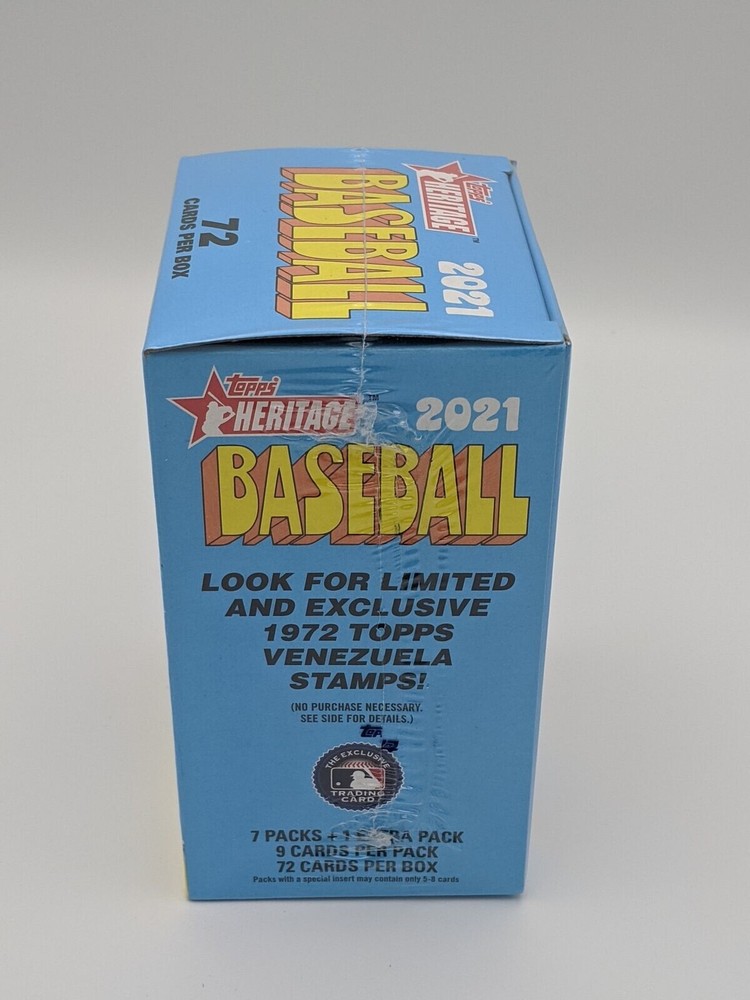 Factory Sealed 2021 Topps Heritage Baseball Cards 8 Pack Blaster Box