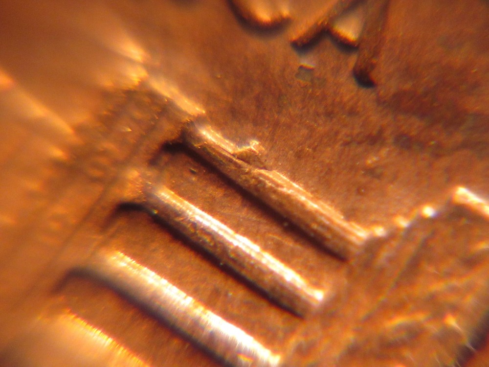 1971 D Lincoln Penny with Reverse Die Chip Error