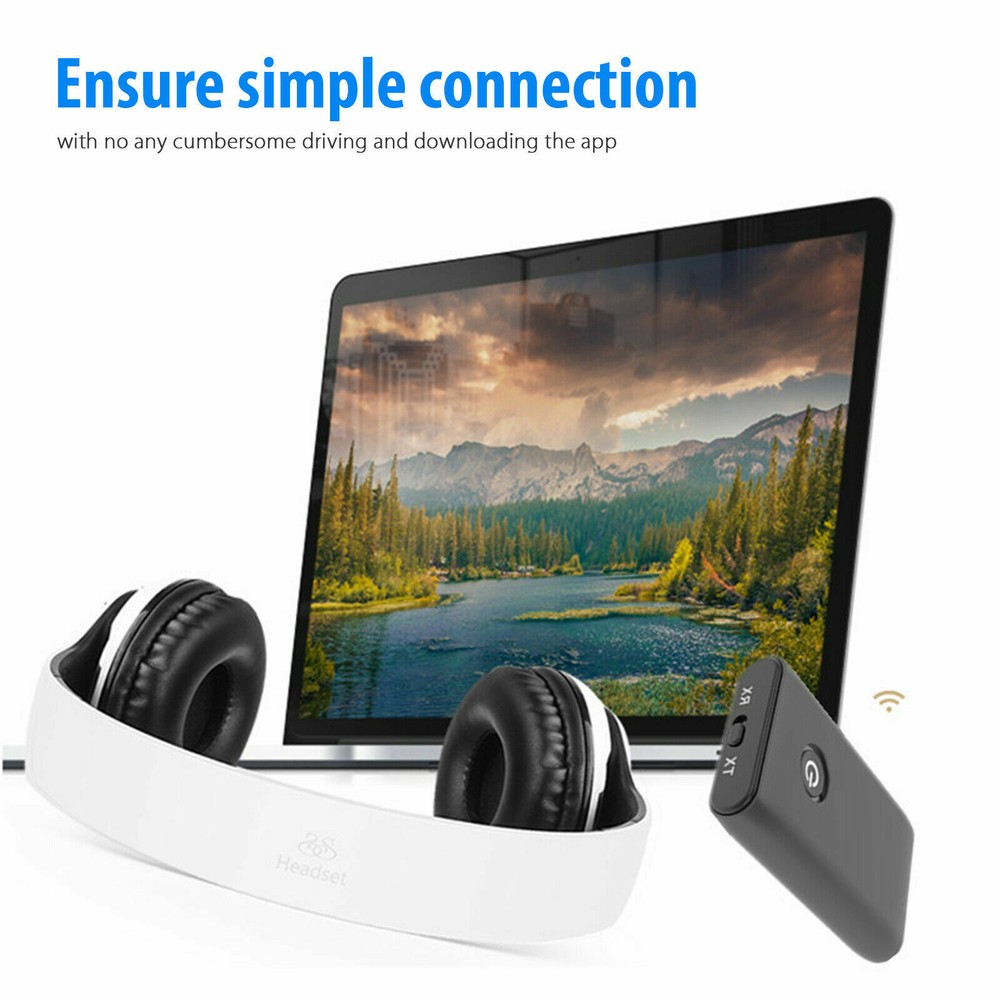 Bluetooth 5.0 Transmitter Receiver 2-in-1 Wireless 3.5mm Adapter For TV/Car