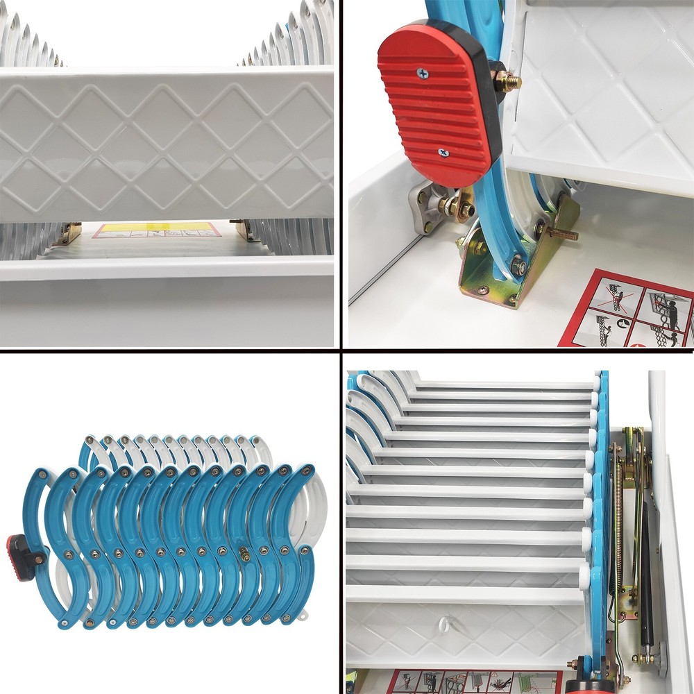 9.84ft Blue Pull Down Attic Ceiling Ladder Folding Loft Stairs 27.56''x 39.37''